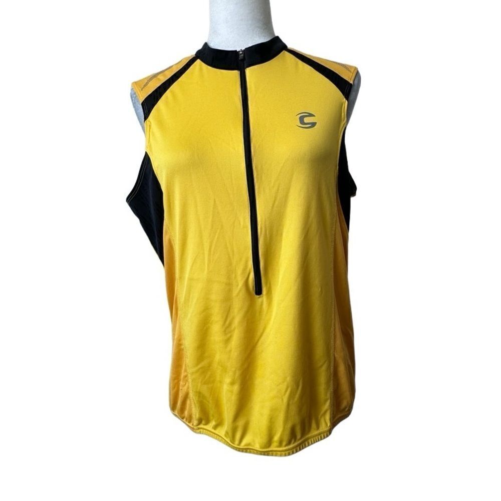 Cannondale Men’s Biking Shirt Yellow Half Zip Medium